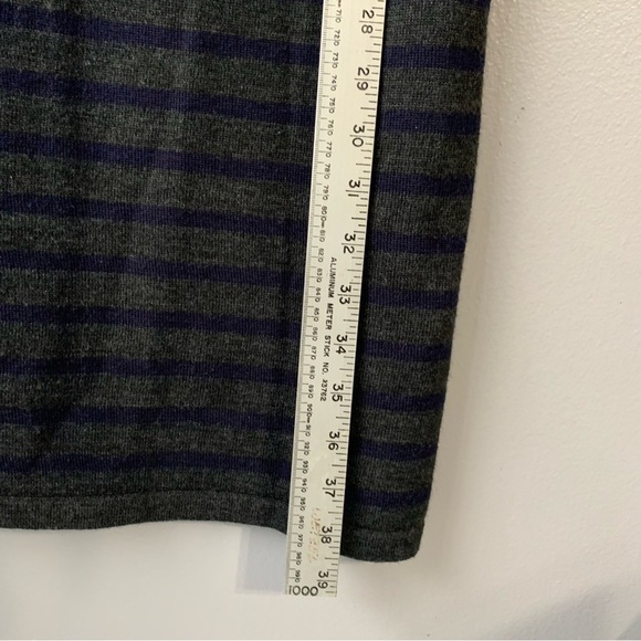 Talbots striped burgundy grey navy wool blend sweater dress with pockets. Size S - Picture 7 of 10